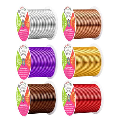 22 GA Purple Brown Red Assorted Anodized Aluminum Craft Wire (450 Foot)