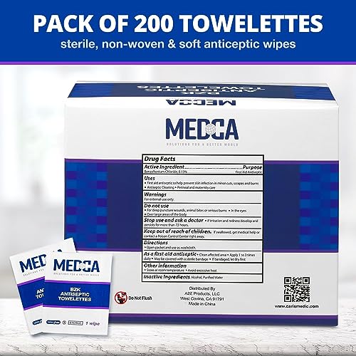Benzalkonium Chloride Towelletes Hand Wipes (200 Count)