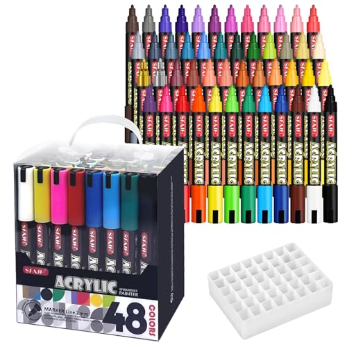 Acrylic Creative Markers Set of 48 with Organizer (48 Count)