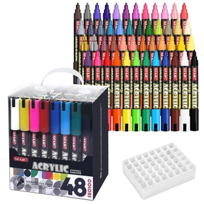 Acrylic Creative Markers Set of 48 with Organizer (48 Count)