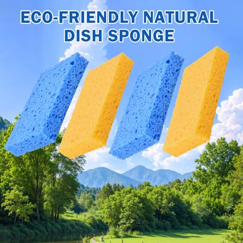 20 Pack Sponges Kitchen Natural Compressed Cellulose Sponges for Dishes Non Scratch for Household Cookware Bathroom Cars Soft Super Absorbent Reusable (20 Count)