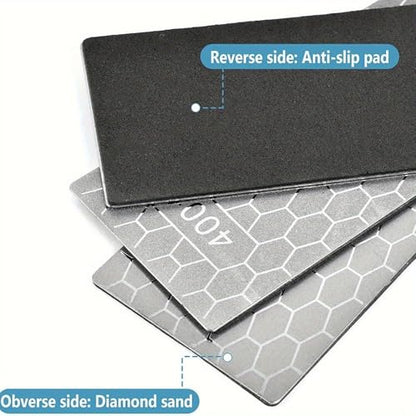 6 PCS Diamond Sharpening Plate with Honeycomb Surface Plate for Scissors Knives Outdoor Tools From Coarse to Extra Fine 400 (7 Count)