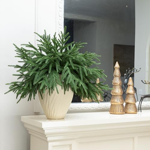 12 Pcs Artificial Norfolk Pine Branches (12 Count)