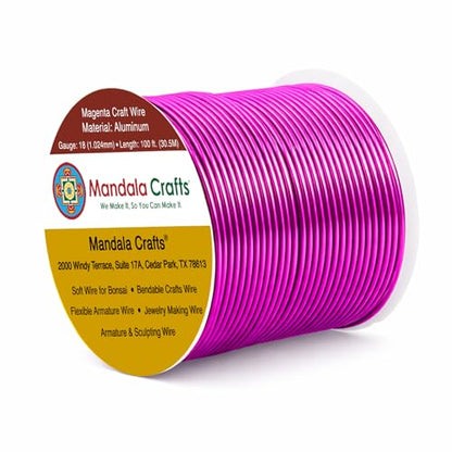18 Gauge Magenta Anodized Aluminum Craft Wire (100 Foot)