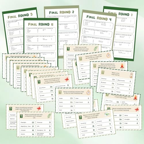 30 Pcs Camping Quiz Game Set with 18 Card 2 Buzzer (30 Count)