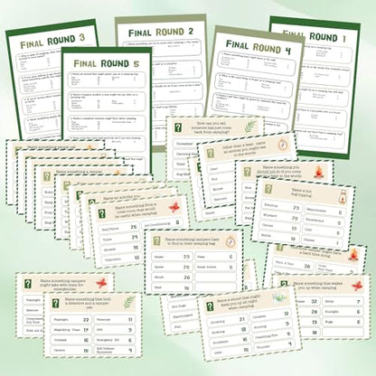 30 Pcs Camping Quiz Game Set with 18 Card 2 Buzzer (30 Count)