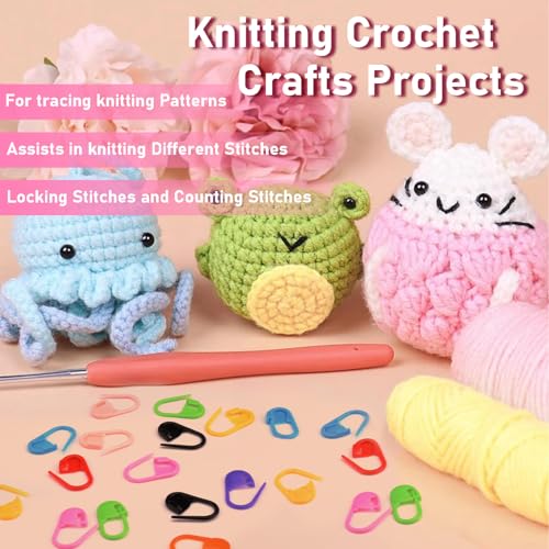 150pcs Assorted Colors Crochet Stitch Markers for Crocheting (150 Count)