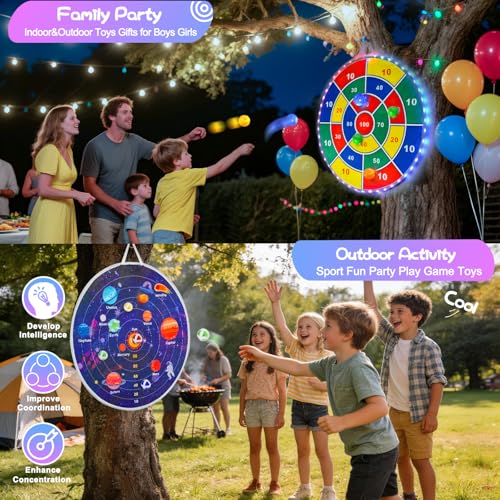 2 in 1 29" Large LED Dart Board for Kids