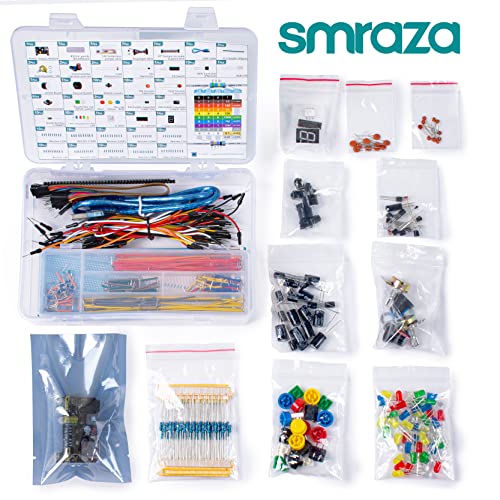 485 Pieces Electronics Starter Kit with 830 Breadboard for Arduino (485 Count)