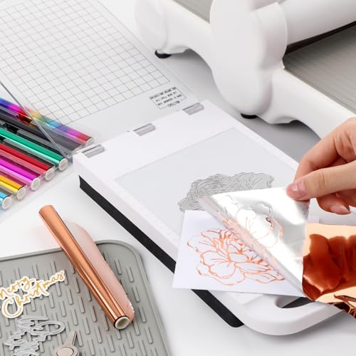 12 Pack Heat Transfer Gold Foil Sheets for Crafts Embossing Stamp Tool Heat Activated Thermal Toner Reactive Foil Roll 5.9inx4.26ft Add Stunning Foiled Elements to Any Card