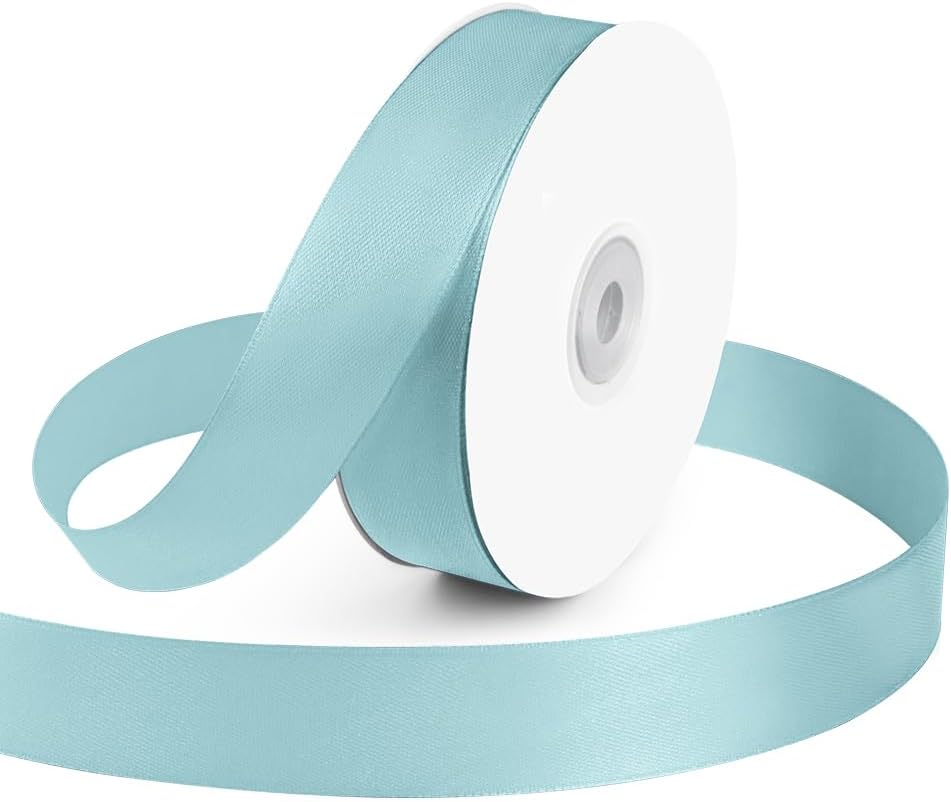 Kmer Life 1 in x 50 Yards Baby Blue Polyester Satin Ribbon - Perfect for Wedding Decor, Wreath, Crafts & Gift Wrapping - Crafty Corner