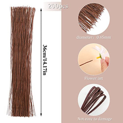 200 Pcs Brown Floral Wire (233.34 Foot)