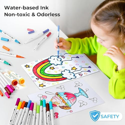 Adult Coloring Book Markers 160 Color Dual Tip Water (160 Count)