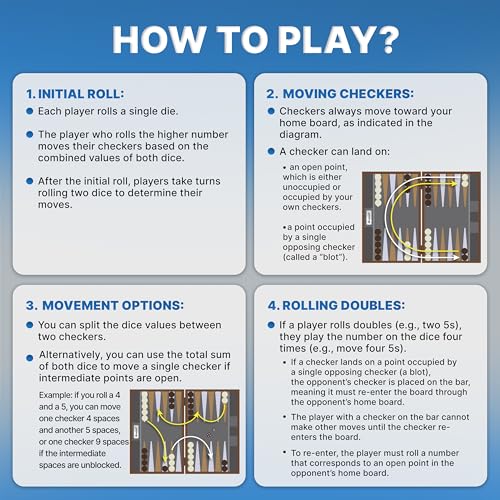 Large Gray Backgammon Set for Adults