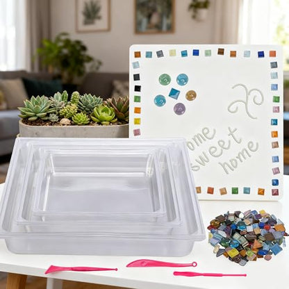 14 Pcs Square Stepping Stone Mold Kit
