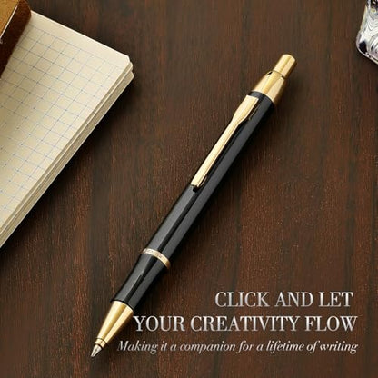 Black Gel Pen With 24K Gold Finish