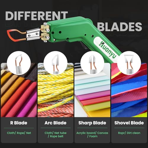 Electric Hot Knife Rope Fabric Cutting Tool Kit 4 Blades 600° C