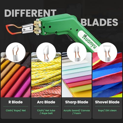 Electric Hot Knife Rope Fabric Cutting Tool Kit 4 Blades 600° C