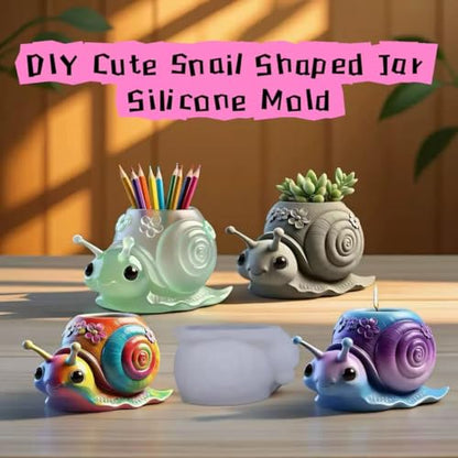 Animal Resin Molds Silicone 3D Cute Snail Epoxy Resin Plaster Candle Holder Wax Molds for Candle Making
