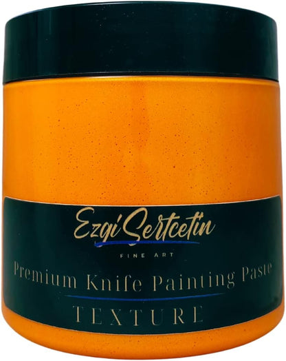 Premium Palette Knife Painting Paste|Texture Paste|Authentic Bright Colors|Ready to Use|Easy to Apply| 6oz (Clementine Orange)
