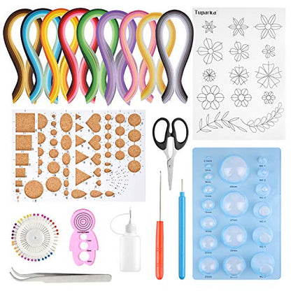 19 Pcs Paper Quilling Kits 45 Colors 900 Strips Quilling Art Paper DIY Craft (941 Count)
