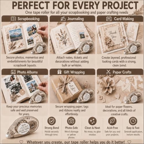 Double Sided Tape Roller (8 Count)
