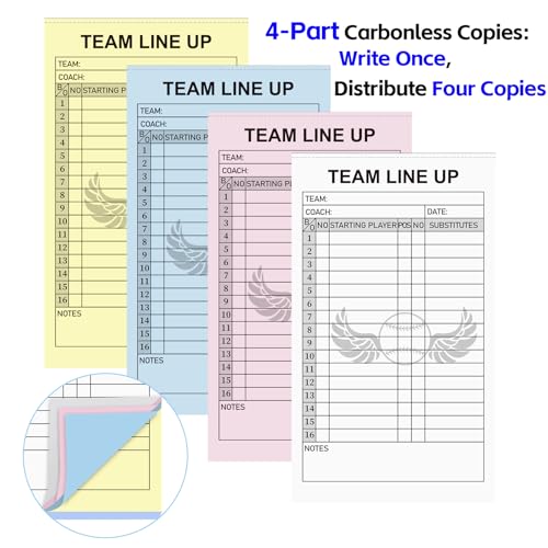 180 Baseball Lineup Cards with 4 (6 Count)