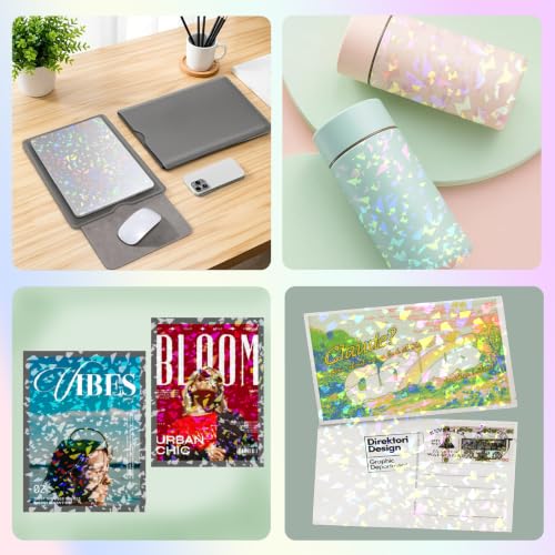 36 Sheets Holographic Laminate Sheets Clear Holographic Sticker Paper (36 Count)