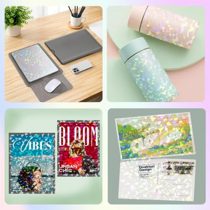 36 Sheets Holographic Laminate Sheets Clear Holographic Sticker Paper (36 Count)