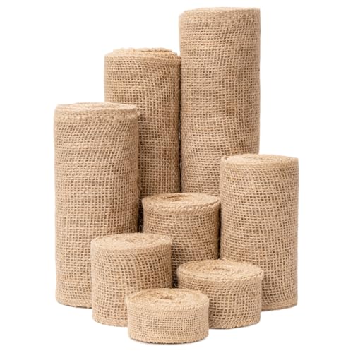 8 Inch Natural Burlap Fabric Roll 10 Yards (2 Count)