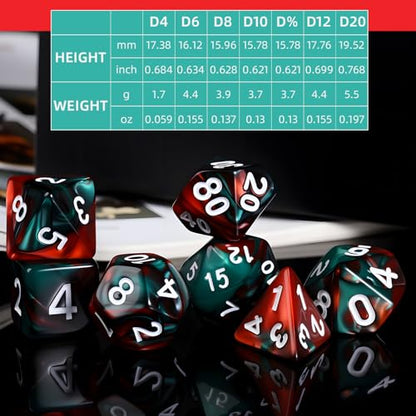 35 Set DND Polyhedral Dice with Storage Pouch