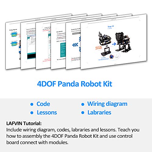 DIY 4 DOF Panda Robot Kit Programmable Dancing Robot Kit Support Android APP Control Compatible with Arduino IDE