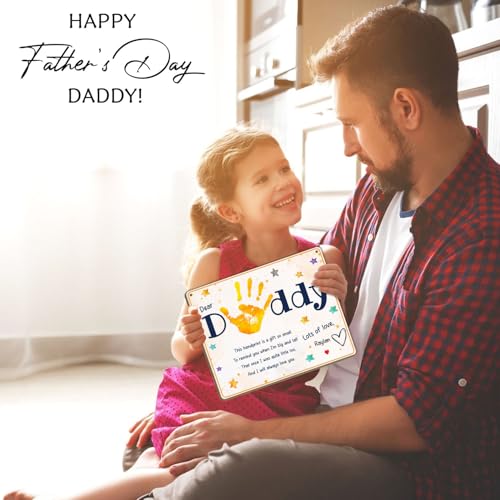 Dear Daddy Poem DIY Baby Handprint Art Craft Plaque Gift for Dad