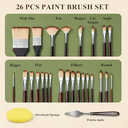 26pcs Paint Brush Set