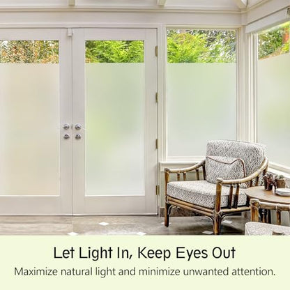 Frosted Glass Window Privacy Film Sun Blocking 17.3in x 13.1ft