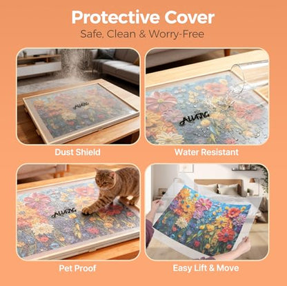 1500 Pieces Rotating Puzzle Board with 6 Drawers and Cover (1500 Count)