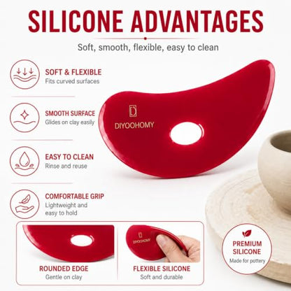 6pcs Soft Silicone Pottery Ribs for Ceramic