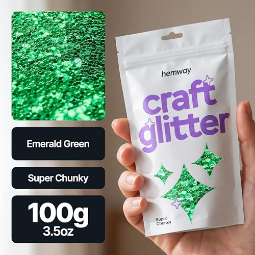Craft Glitter Emerald Green 100g Super Chunky Glitter (100 grams)