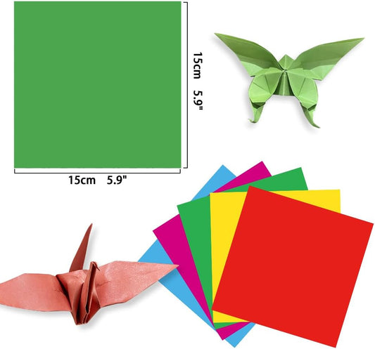 Square Origami Paper 6x6 Double Sided 50 Sheets 50 Colors 70GSM Origami Kit Japanese Chiyo Easy Fold Arts Crafts DIY Handwork Beginner Solid Color - Crafty Corner