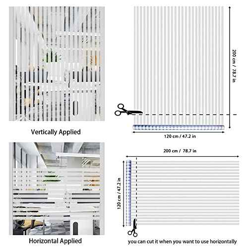 Window Privacy Film Frosted Stripe Window Film