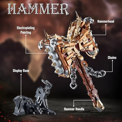 Thor Battle Hammer Building Blocks Set for Adults (1388 Count)
