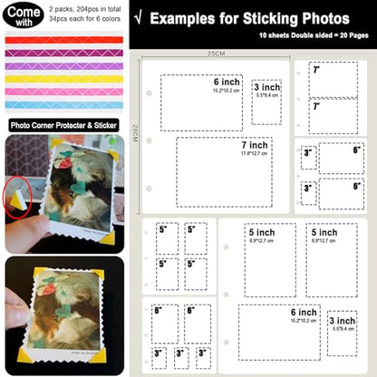 10 Sheets Double Sided Scrapbooking Refill Pages (10 Count)