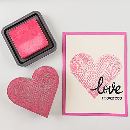 4 Pcs Heart Cut Stamping Foam Grey Moldable Foam Stamps Plastic Dry Foam Stamp Pad Cut and Dry Foam Stamping Foam Block for Sculpture (4 Count)