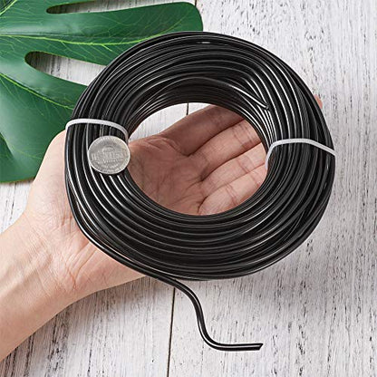 65.6 Feet 3.5mm Aluminum Wire Black Bendable Metal Craft Wire for Beading Jewelry Craft Making (65.6 Foot)