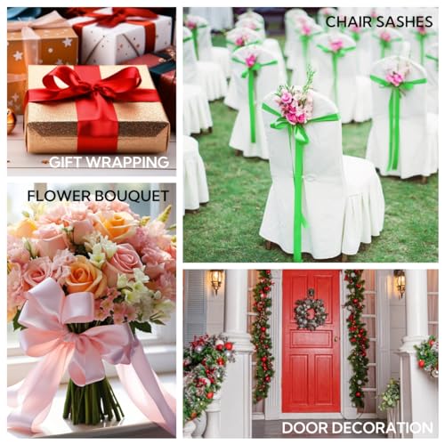 4 Inch 25 Yard Wide Satin Ribbon Red