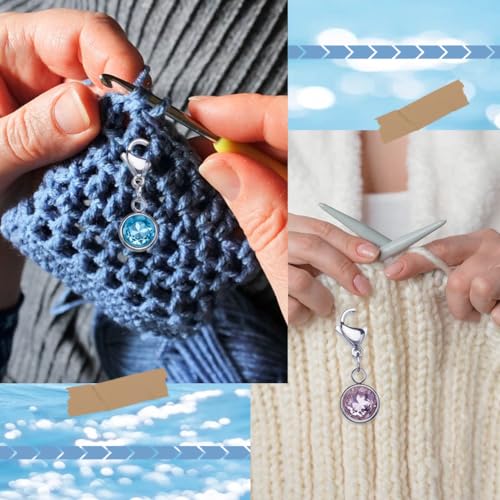 1 Box 12pcs Knitting Stitch Markers Knitting Crochet Markers Rhinestone Crystal Brirthstone Charms Crochet for Weaving Sewing Needleworks DIY Craft Gift Supplies (12 Count)
