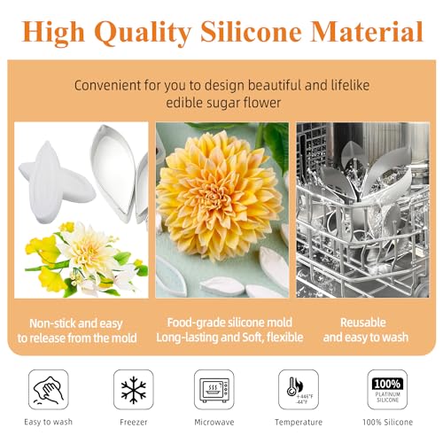 6pcs set Dahlia Sugar Flower Cutter Set Fondant Cake Sugarcraft Decorating Tools