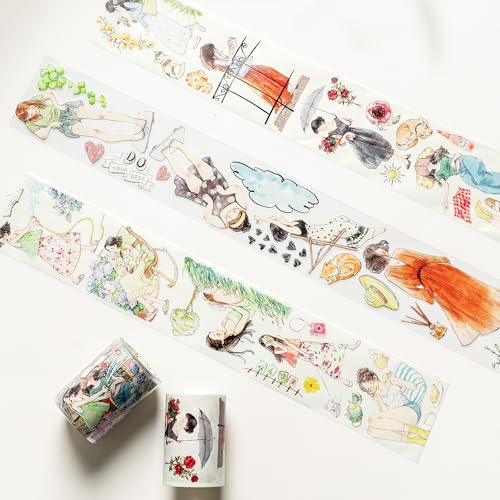 Pre Cut Leisurely Days Washi Tape Roll (17.0604 Foot)