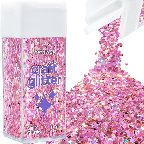 Craft Glitter Shaker Pink Holographic 110g Super Chunky (3.88014 Ounce)