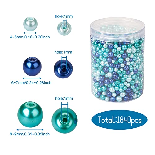 Elecrelive 1840Pcs Glass Pearl Beads 4 (1840 Count)